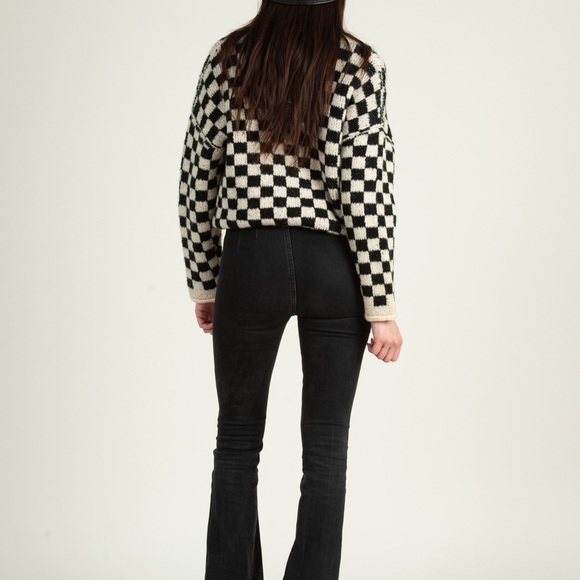 Checkered Black and Cream Cardigan - Picture 2 of 7